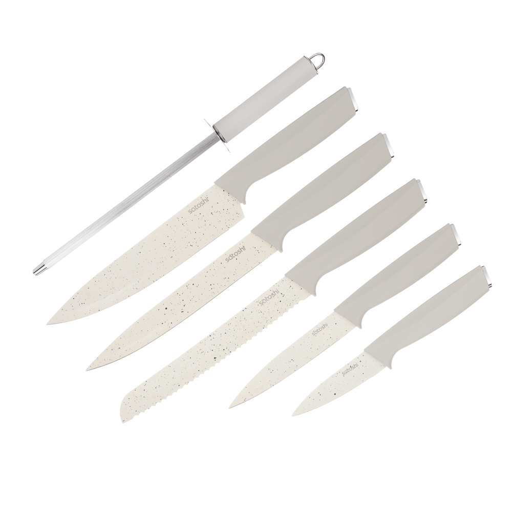 SATOSHI Лиму Набор ножей кухонных 7пр, на подставке, арт.№ 803-417