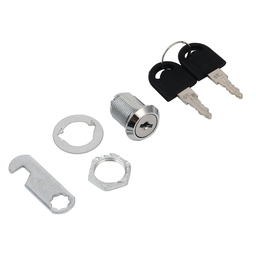 ЕРМАК Замок для щитков, длина резьбы 20мм, 2 ключа в комплекте, металл, пластик, арт.№ 639-065