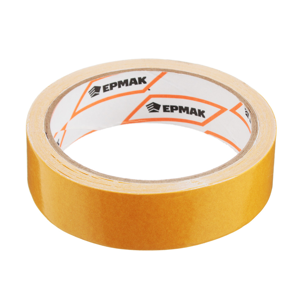ЕРМАК Клейкая лента двухсторонняя 25мм х 10м, (полипропилен, инд.упаковка), арт.№ 669-187