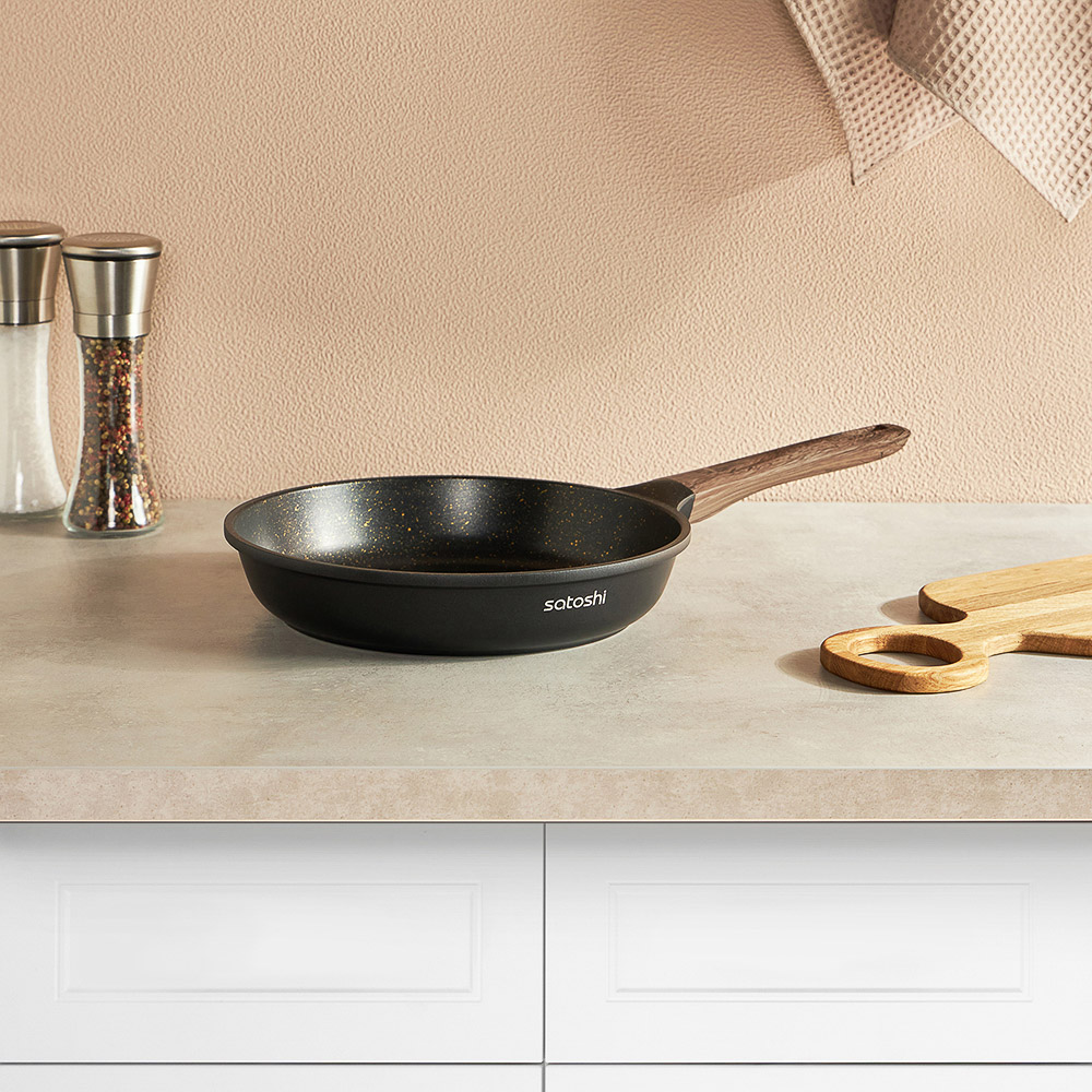 SATOSHI Карнуа Сковорода литая d26см, антипригарное покрытие Мрамор, индукция, арт.№ 846-561