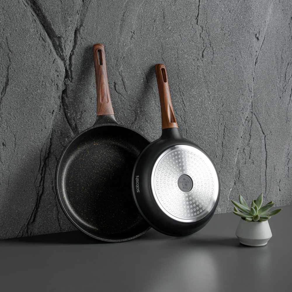 SATOSHI Карнуа Сковорода литая d28см, антипригарное покрытие Мрамор, индукция, арт.№ 846-562