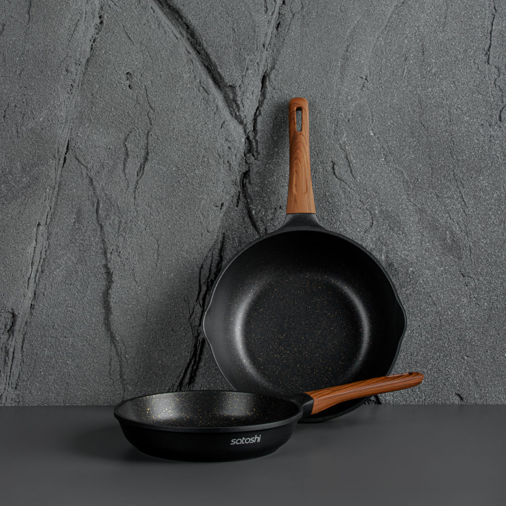 SATOSHI Карнуа Сотейник литой d28см, антипригарное покрытие Мрамор, индукция, арт.№ 846-563