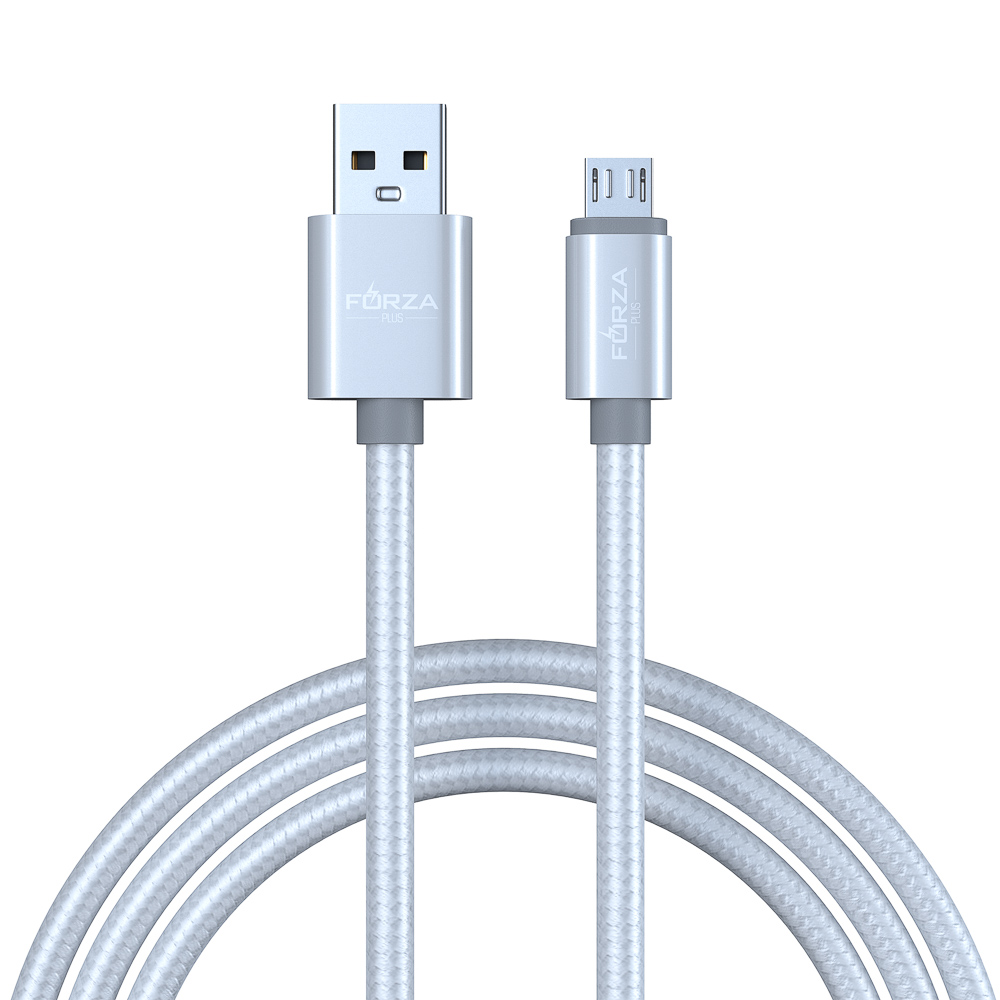 Кабель для зарядки USB(A)-microUSB FORZA Флоренция, 1.5м, 1.5А, тканевая оплётка, 3 цвета, пакет, арт.№ 916-031