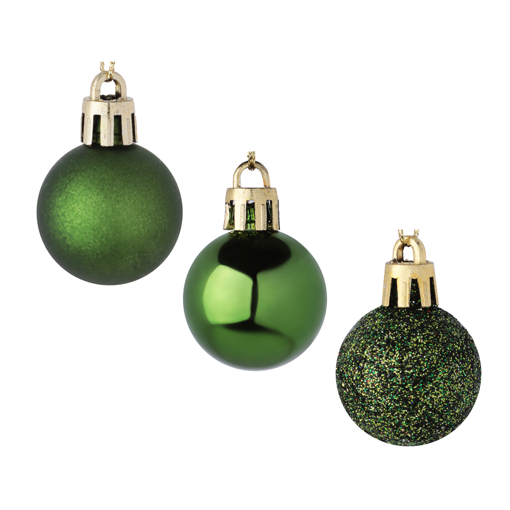 СНОУ БУМ Набор шаров 3 см, 18 шт, зеленый, 26-147, арт.№ 372-702