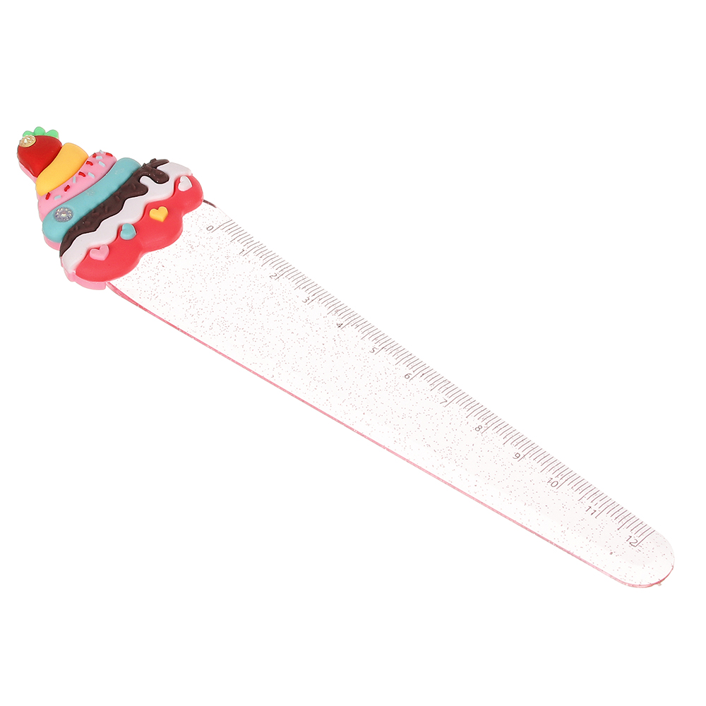 Линейка - закладка, 12см, фигурная, пластик, 3 дизайна, арт.№ 576-018