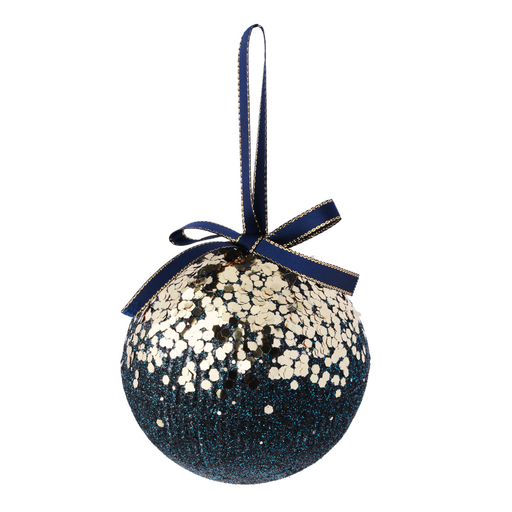 СНОУ БУМ Подвеска украшение фигурное с глиттером, 8см, пластик, ночной синий и пурпурный, 6 дизайнов, арт.№ 397-303