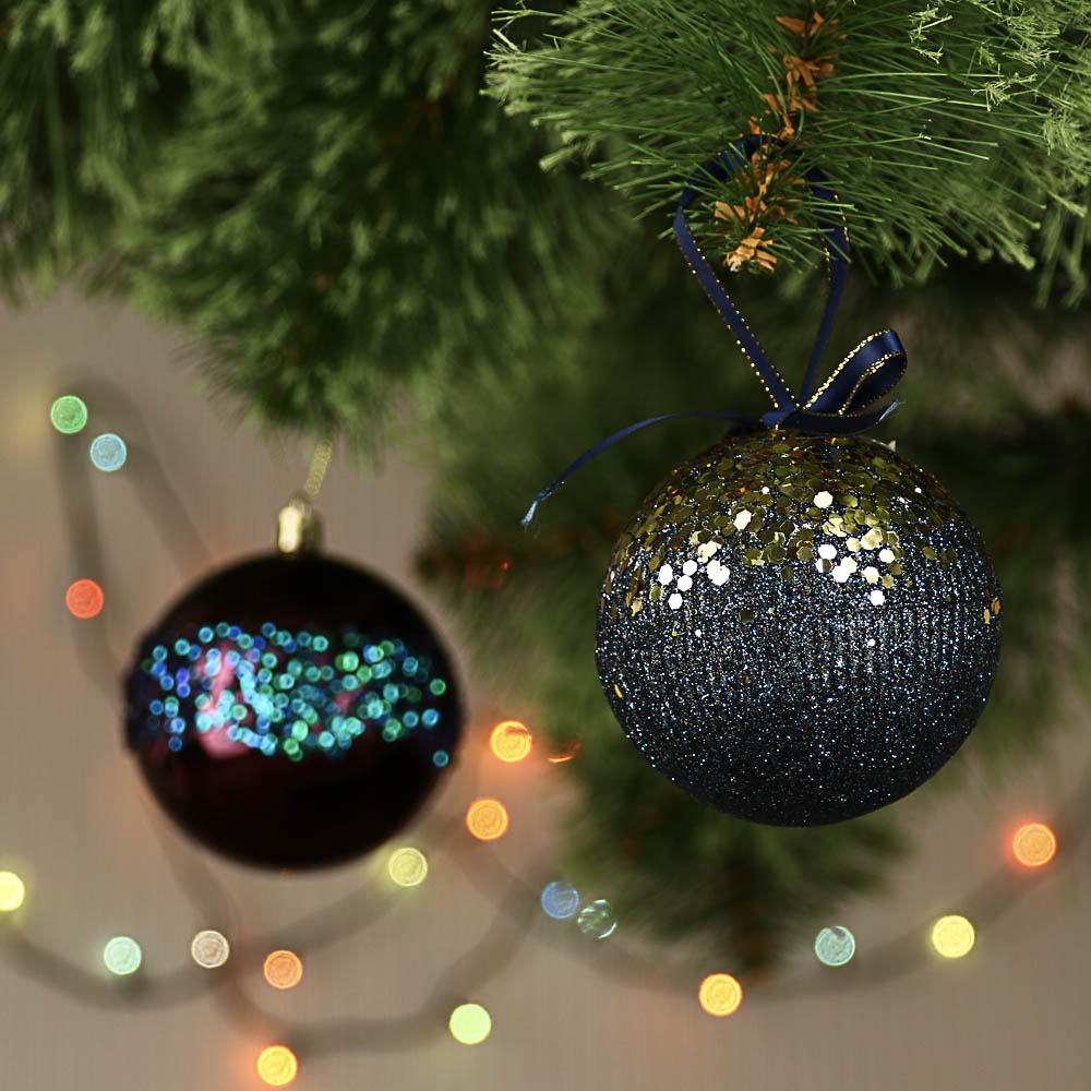 СНОУ БУМ Подвеска украшение фигурное с глиттером, 8см, пластик, ночной синий и пурпурный, 6 дизайнов, арт.№ 397-303