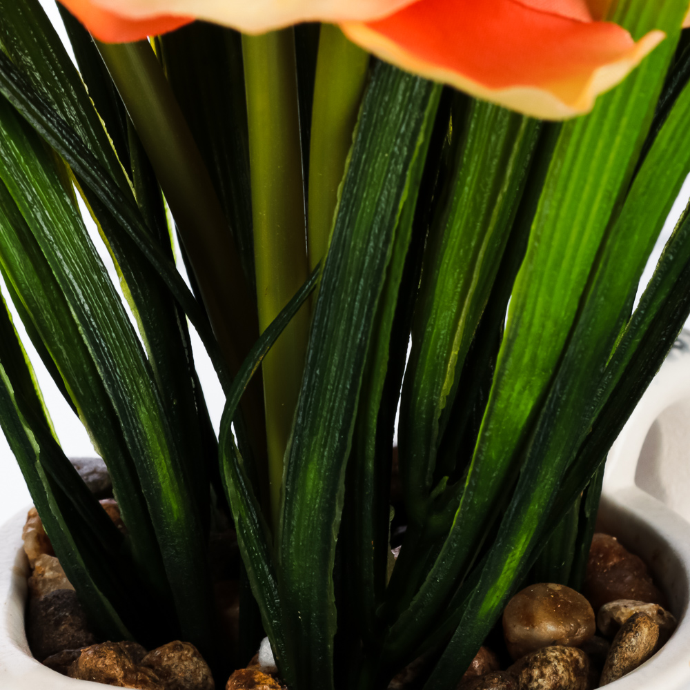 Цветочная композиция в керамическом горшке, Нарциссы, 15x15x25 см, 2 цвета, арт.№ 501-522