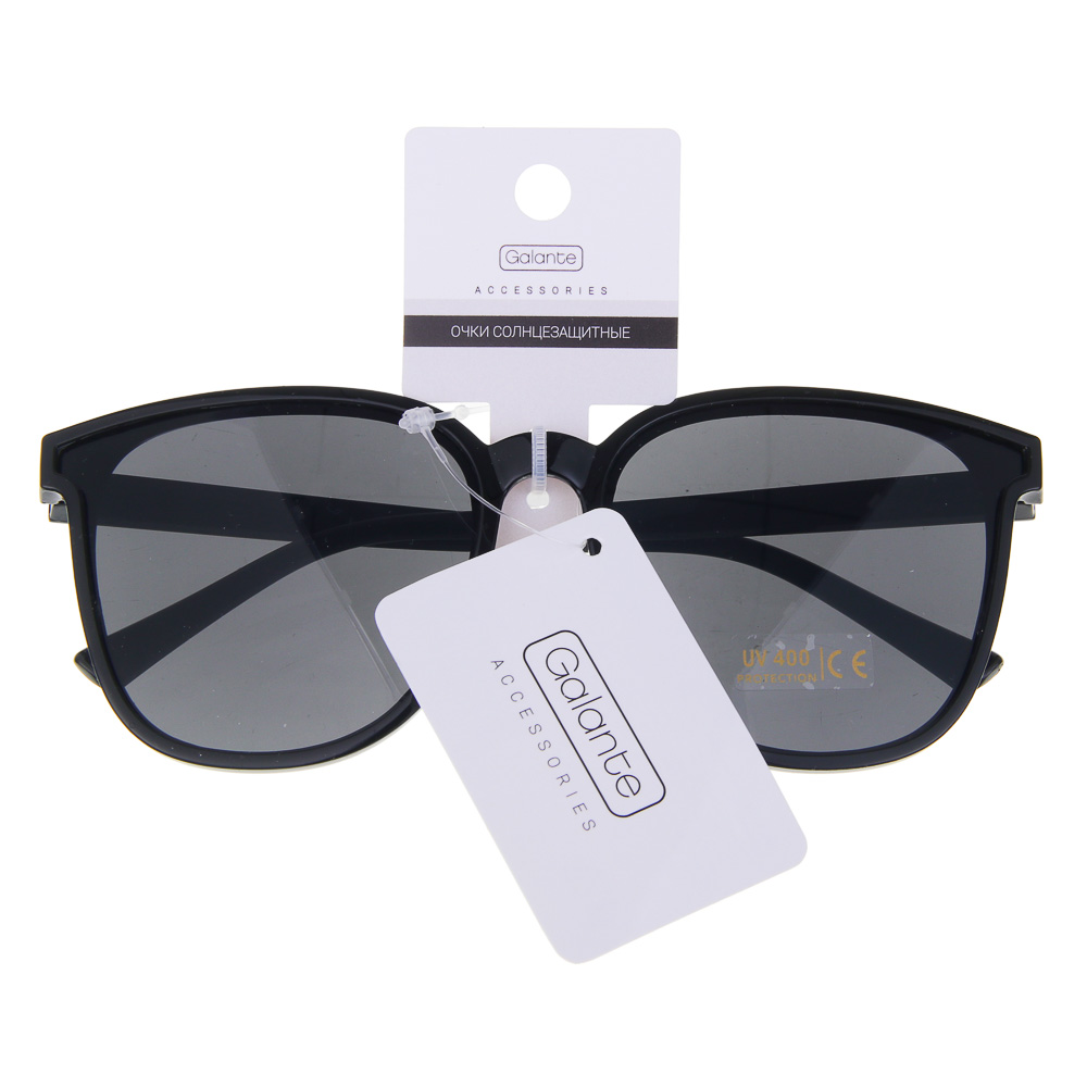 GALANTE Очки солнцезащитные, пластик, 146x54мм, черные, арт.№ 304-510