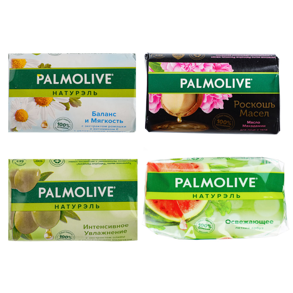 Мыло твердое PALMOLIVE, 4 вида, к/у, 90г, арт.№ 952-117