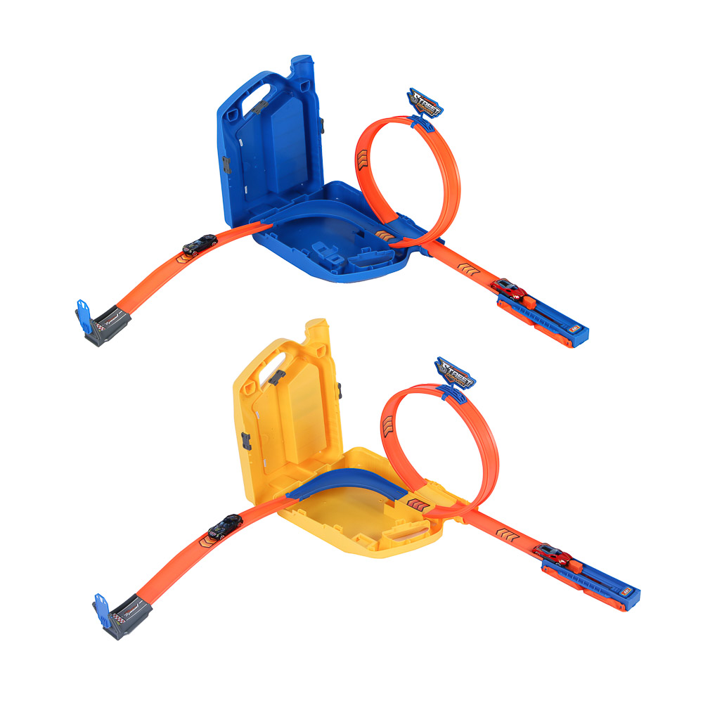 ИГРОЛЕНД Автотрек с машинками и запуском, 2 машинки, PP, 24x10x32 см, 2 дизайна, арт.№ 276-170