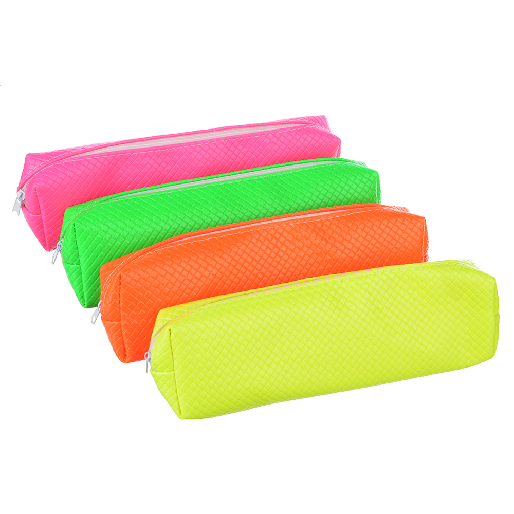 Пенал мягкий прямоугольный 20x6х4,5см, 4 цвета, ПУ,с антисминаемым вкладышем, арт.№ 238-053