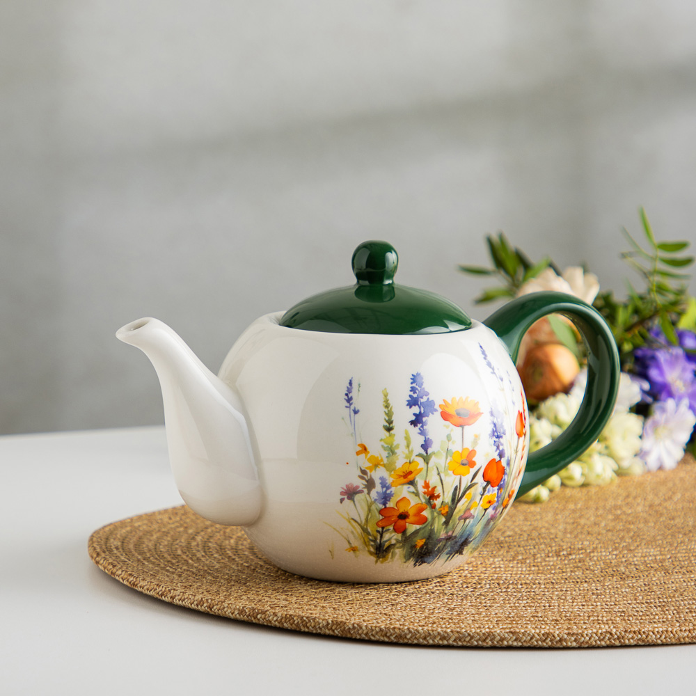 MILLIMI Полевые цветы Чайник, 900мл, керамика, арт.№ 824-011
