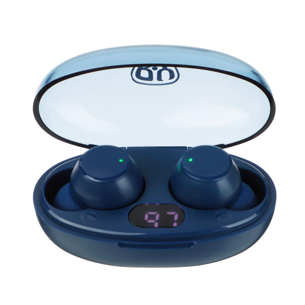 Наушники беспроводные TWS BY Wave, 30/200 mAh, BT:5.3, синий, арт.№ 410-280