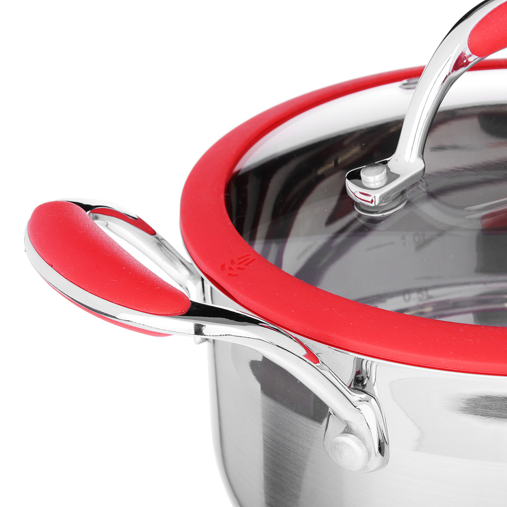 SATOSHI Венрай Кастрюля 18х10см 2,3л, со стекл. крышкой, индукция, нерж. сталь, арт.№ 822-159