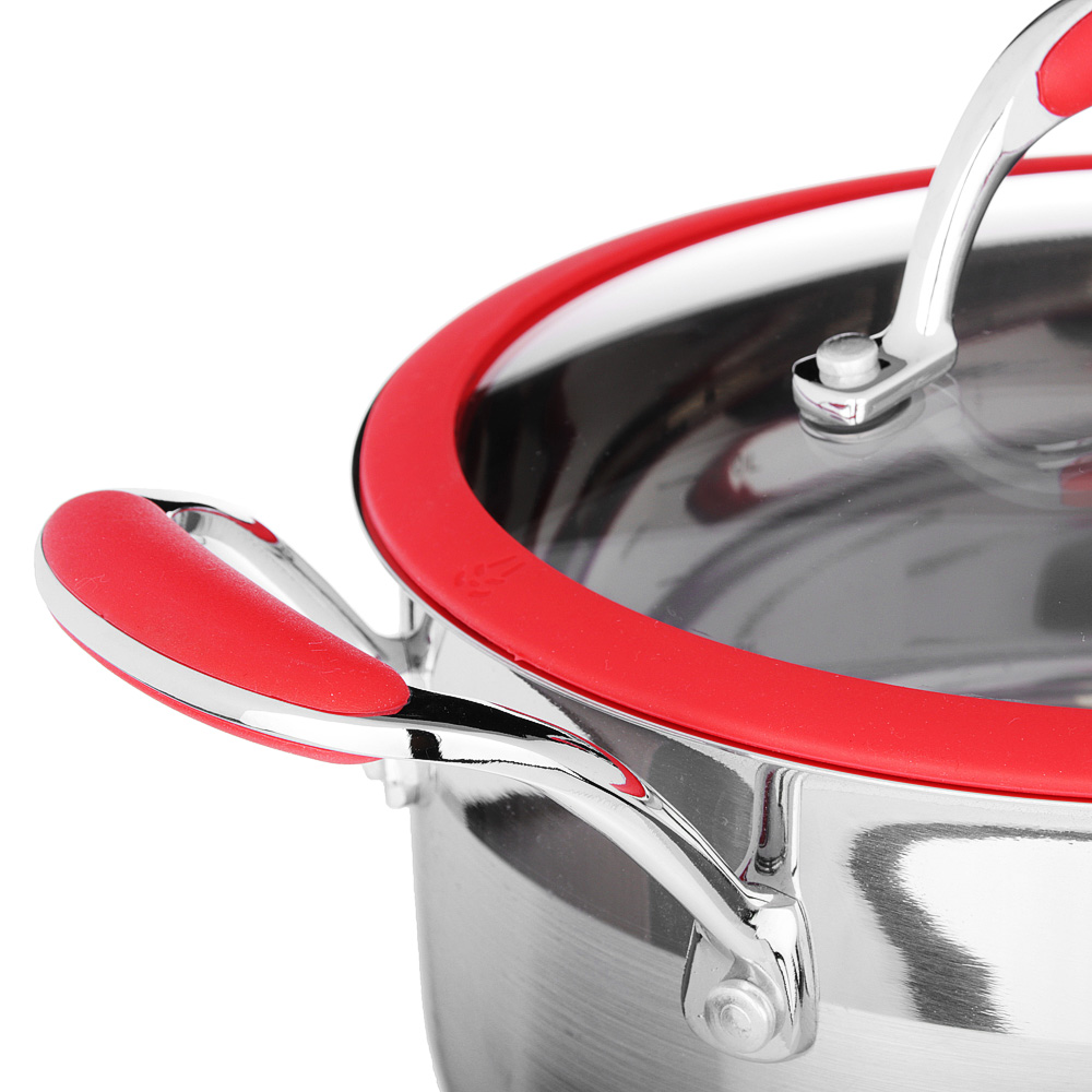 SATOSHI Венрай Кастрюля 22х12см 4,3л, со стекл. крышкой, индукция, нерж. сталь, арт.№ 822-161