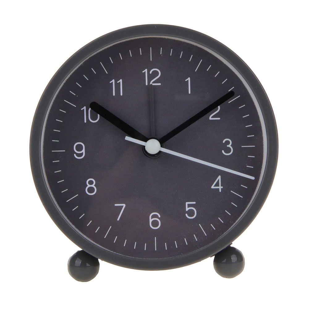 LADECOR CHRONO Будильник, 9,4x9,8x4 см, пластик, 1xAA, цвет серый, арт.№ 529-016