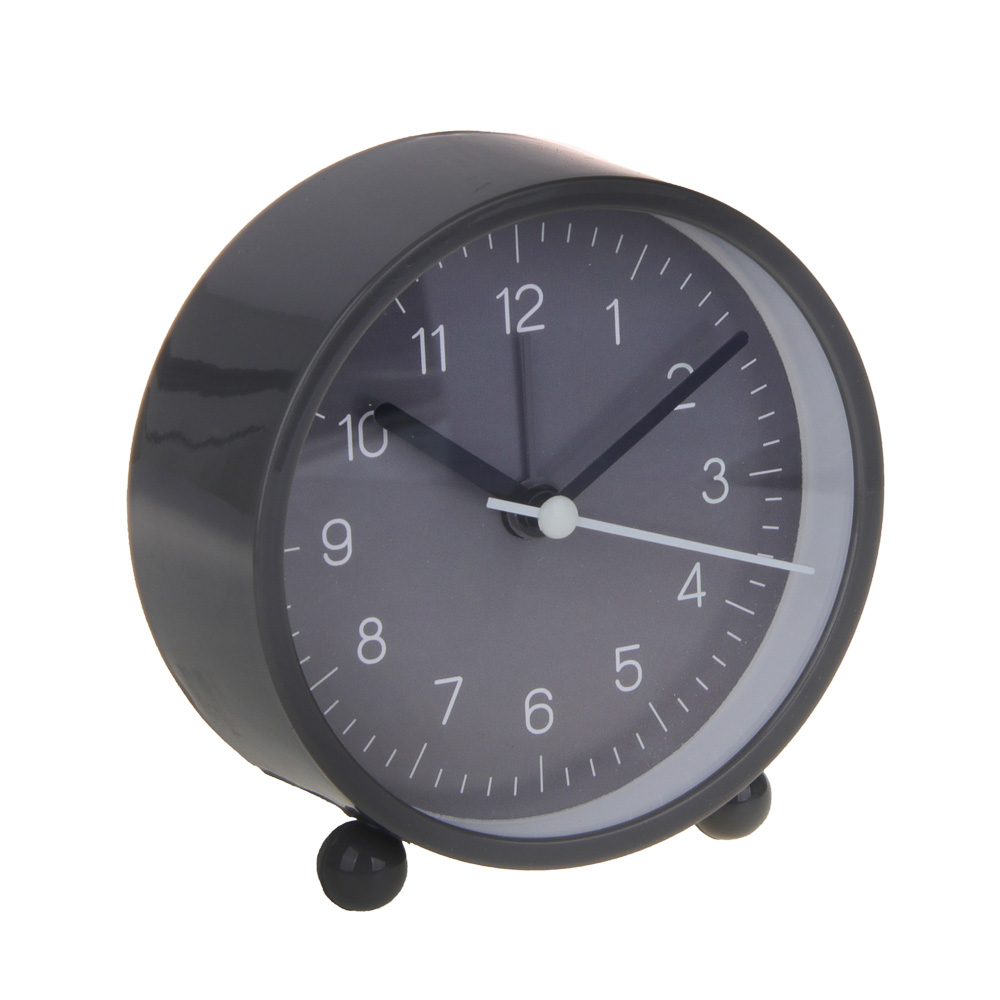 LADECOR CHRONO Будильник, 9,4x9,8x4 см, пластик, 1xAA, цвет серый, арт.№ 529-016