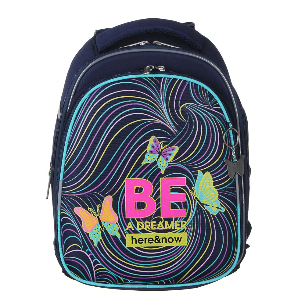 Вандер Флайт Рюкзак школьный жесткий, 38x30x20см, ПЭ, 2отд, 2карм, эргон.спинка,лямки регул.по росту, арт.№ 254-437