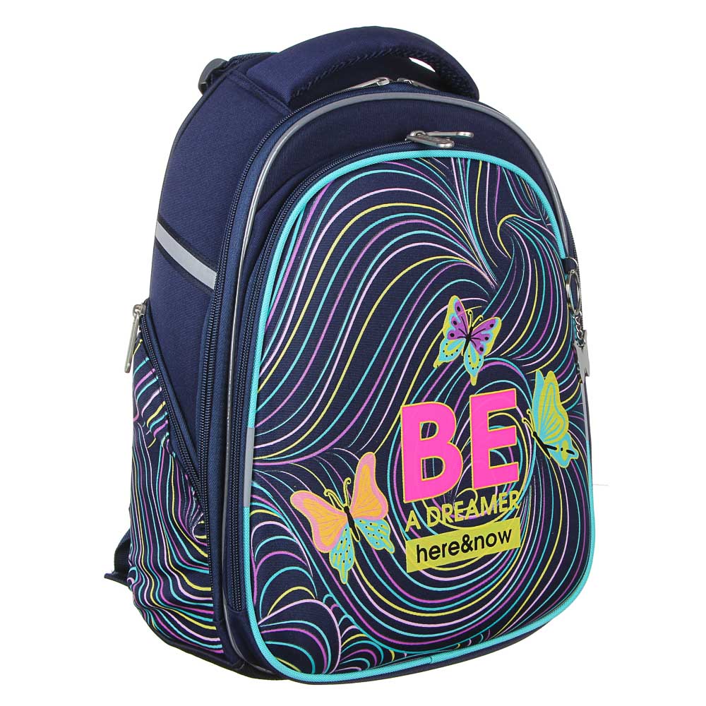 Вандер Флайт Рюкзак школьный жесткий, 38x30x20см, ПЭ, 2отд, 2карм, эргон.спинка,лямки регул.по росту, арт.№ 254-437