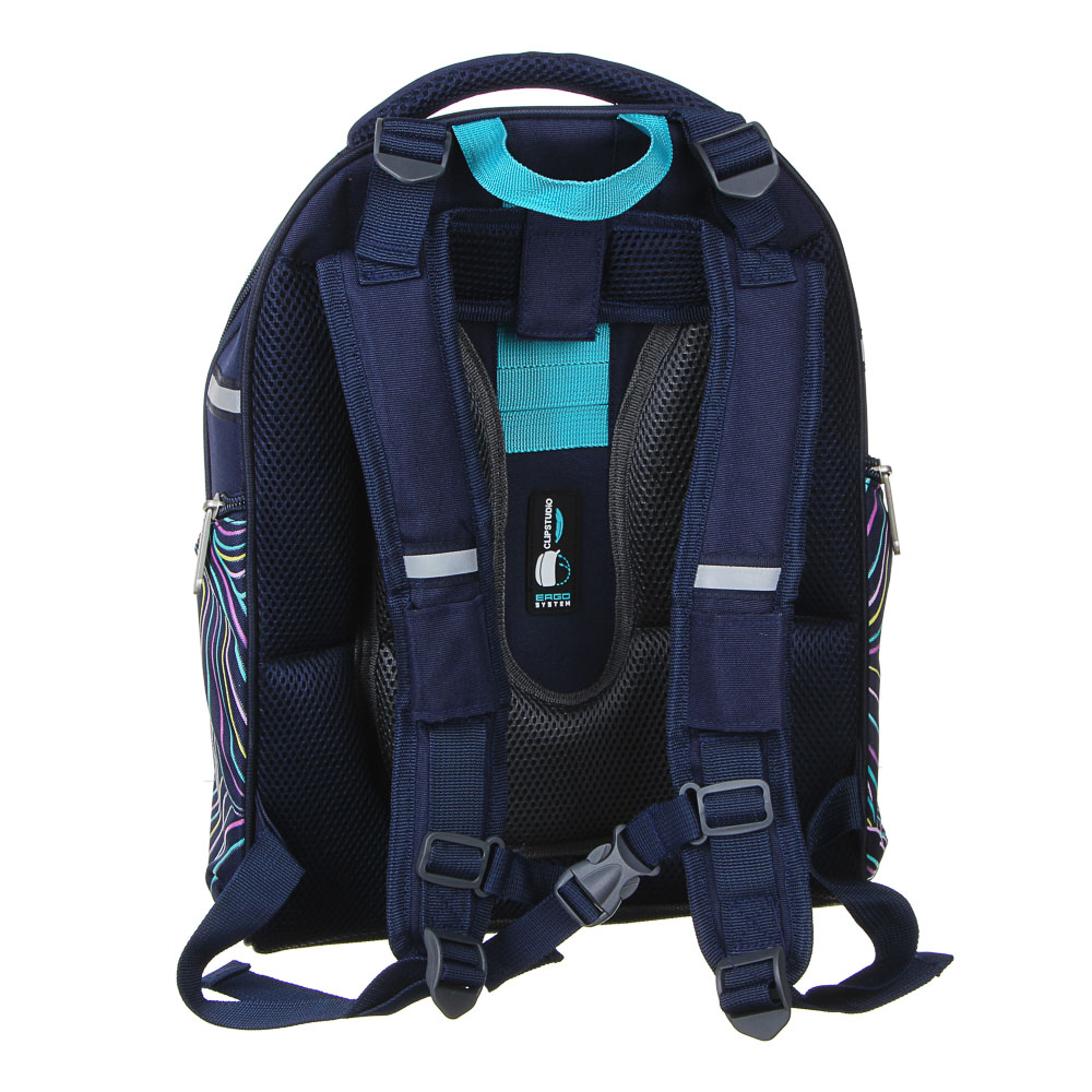 Вандер Флайт Рюкзак школьный жесткий, 38x30x20см, ПЭ, 2отд, 2карм, эргон.спинка,лямки регул.по росту, арт.№ 254-437