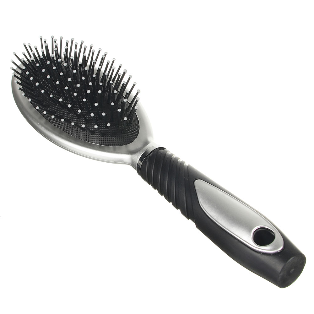 Расческа массажная тм ЮНИLOOK Классика, пластик, 23,8х6см, черно-серая, арт.№ 356-035