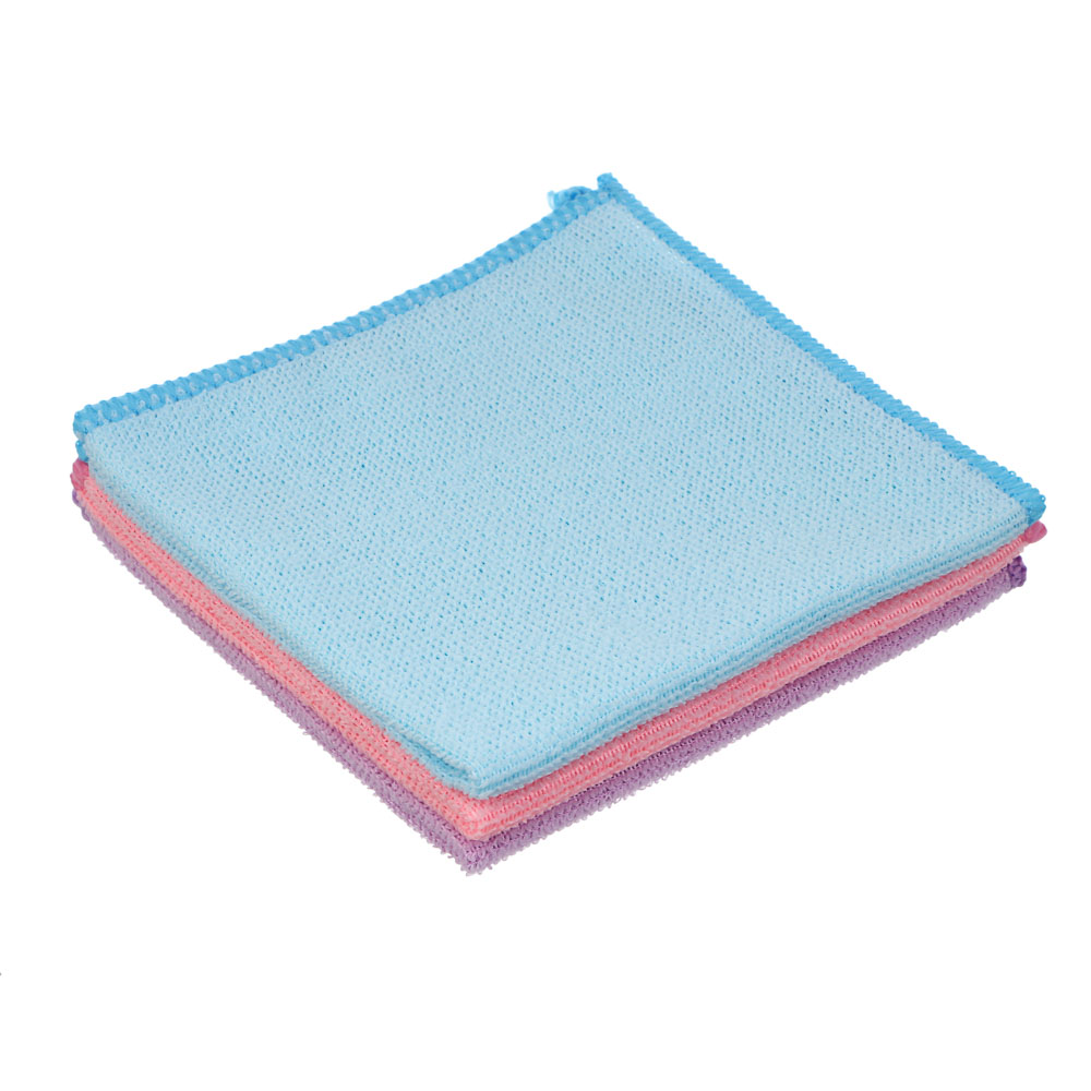 Салфетки универсальные тм VETTA 3шт, 30x30см, микрофибра 150г/м2, 3 цвета, арт.№ 448-205