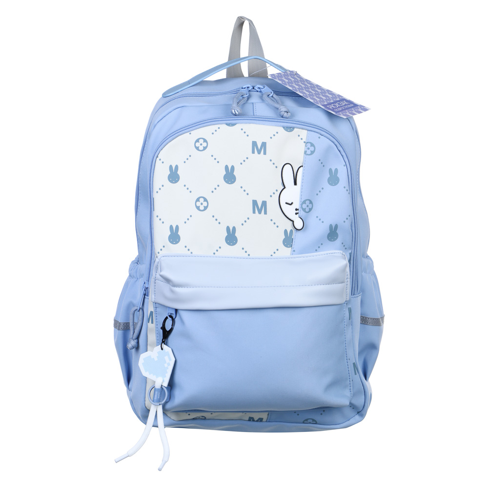 Рюкзак подростковый 45x30x17см, 2 отд., 4 карм., ручка, нашивка "зайчик", ПЭ, нейлон, сиреневый, арт.№ 254-755