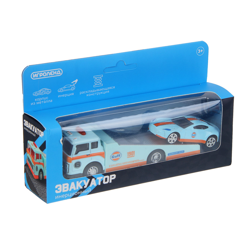 ИГРОЛЕНД Машина "Эвакуатор", инерция, 1 машинка, металл, пластик, 22,25х16 см, 3 дизайна, арт.№ 292-479