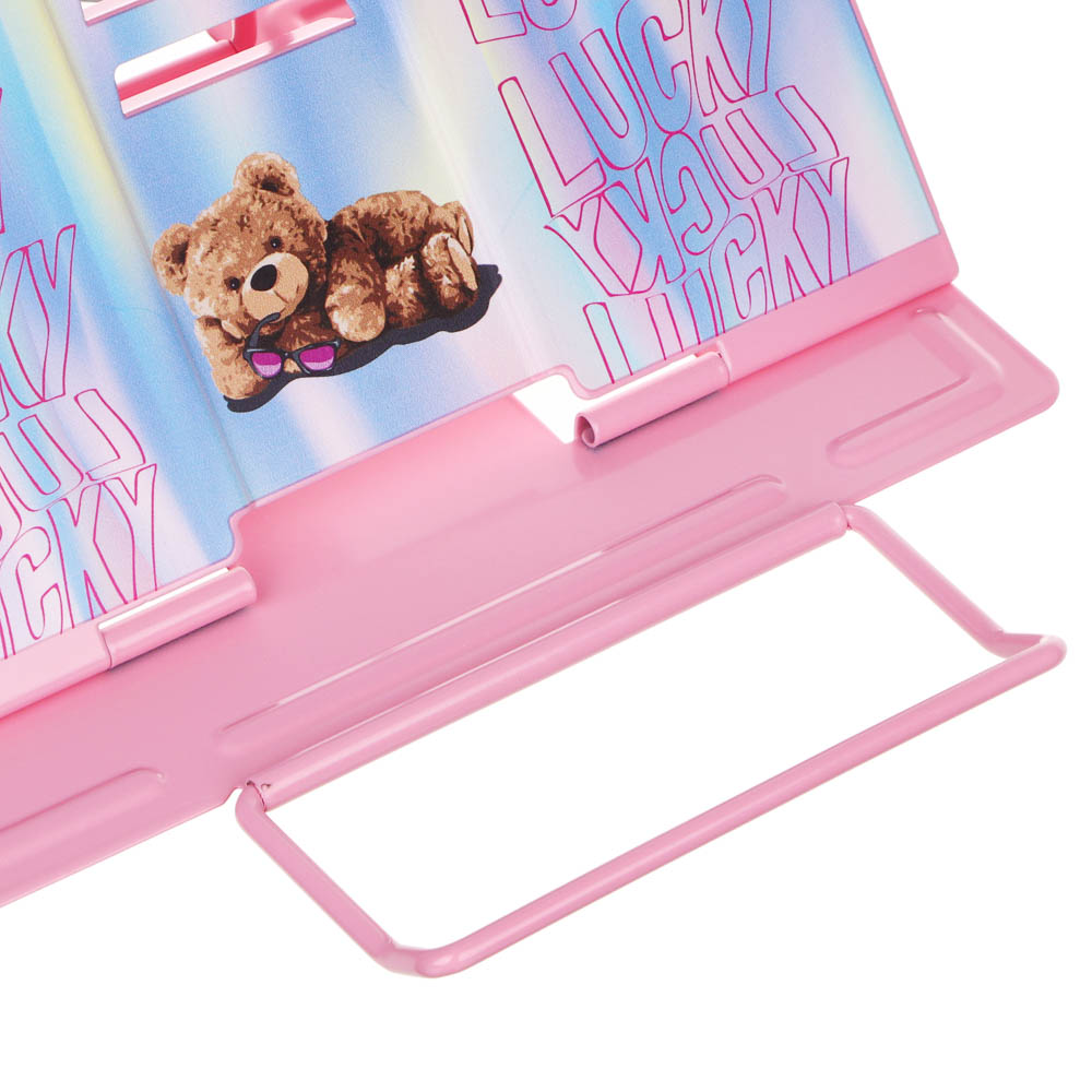 СЧАСТЛИВЫЙ МИШКА Подставка для книг, для А5, 21х16,5х19см, металл с цв.печатью, пакет, арт.№ 234-057