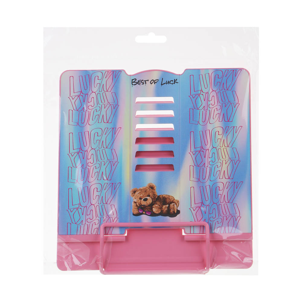 СЧАСТЛИВЫЙ МИШКА Подставка для книг, для А5, 21х16,5х19см, металл с цв.печатью, пакет, арт.№ 234-057