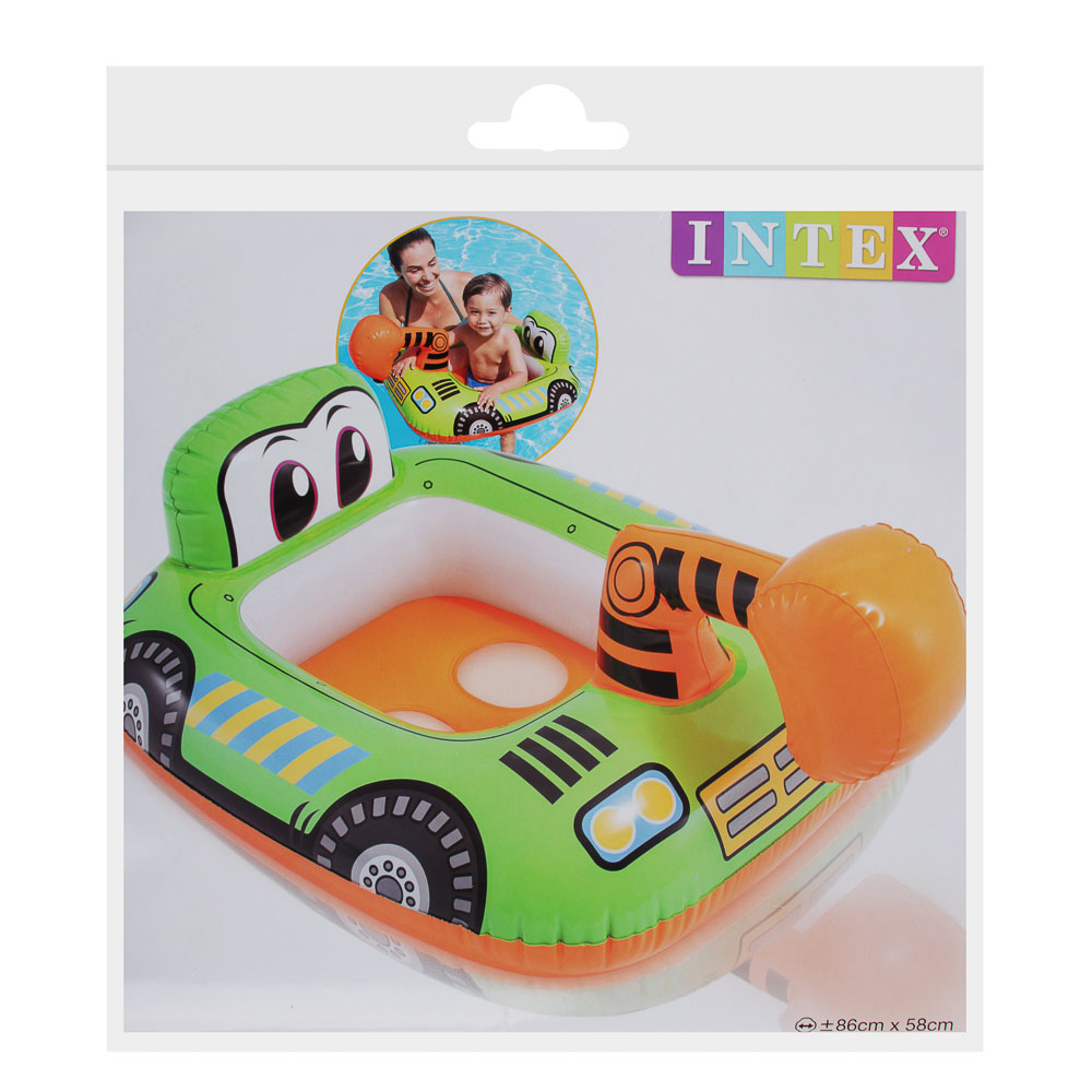 Круг надувной тм INTEX КИДДИ ФЛОТ с сиденьем и спинкой, 74х58см, от 1 до 2 лет, 3 вида, 59586NP, арт.№ 359-231