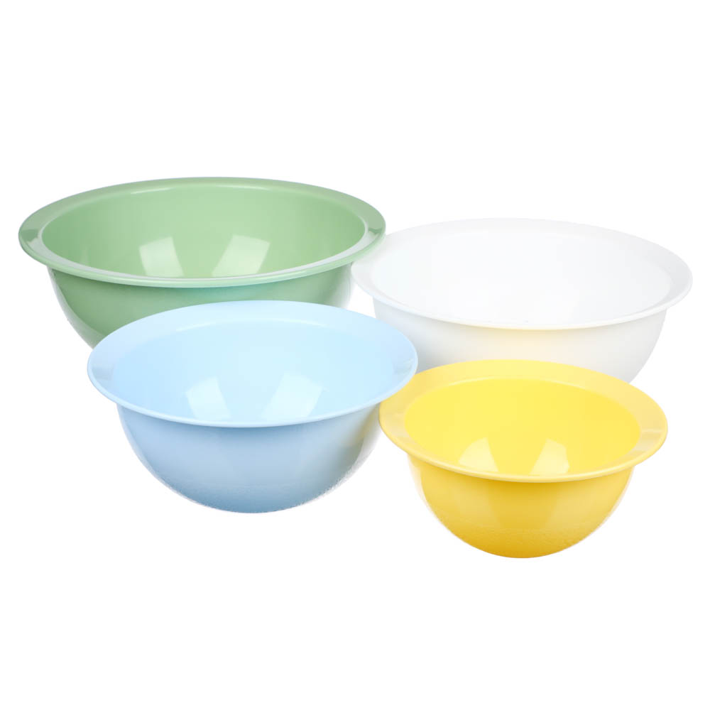 Набор для кухни 4 в 1 (миска 1,3л; миска 2,2л; миска 5л; дуршлаг 26см), пластик, арт.№ 861-383
