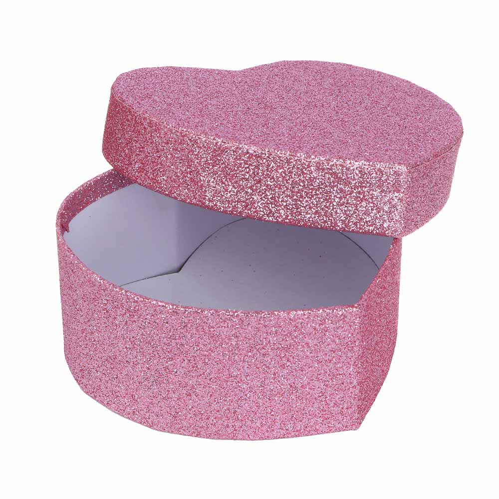 Коробка подарочная в форме сердца, декор глиттер, 11x9,8x5,2 см, 2 цвета, арт.№ 207-018