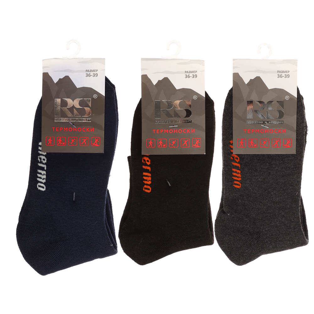 Термоноски женские классические R129, р. 36-39, состав полиэстер 92%, спандекс 6%, латекс 2%, арт.№ 019-530