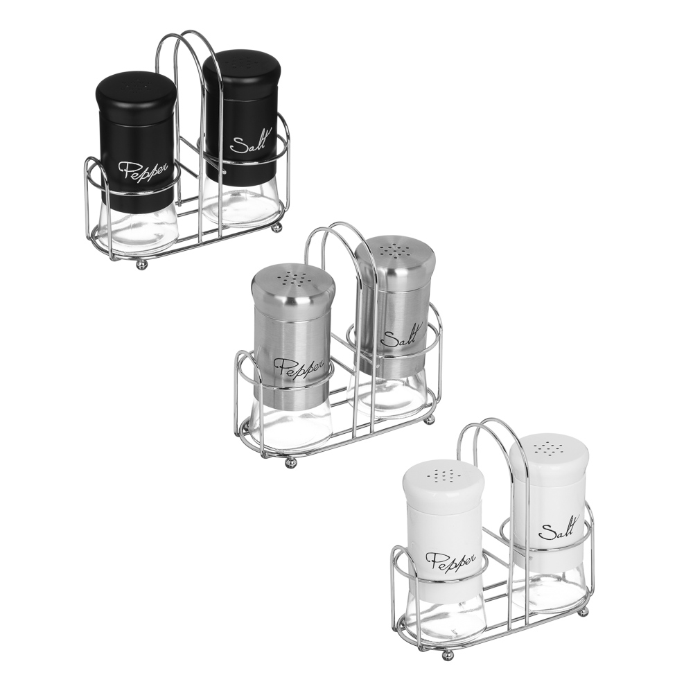 VETTA Набор солонок 2шт с подставкой, нерж.сталь, стекло, арт.№ 828-236