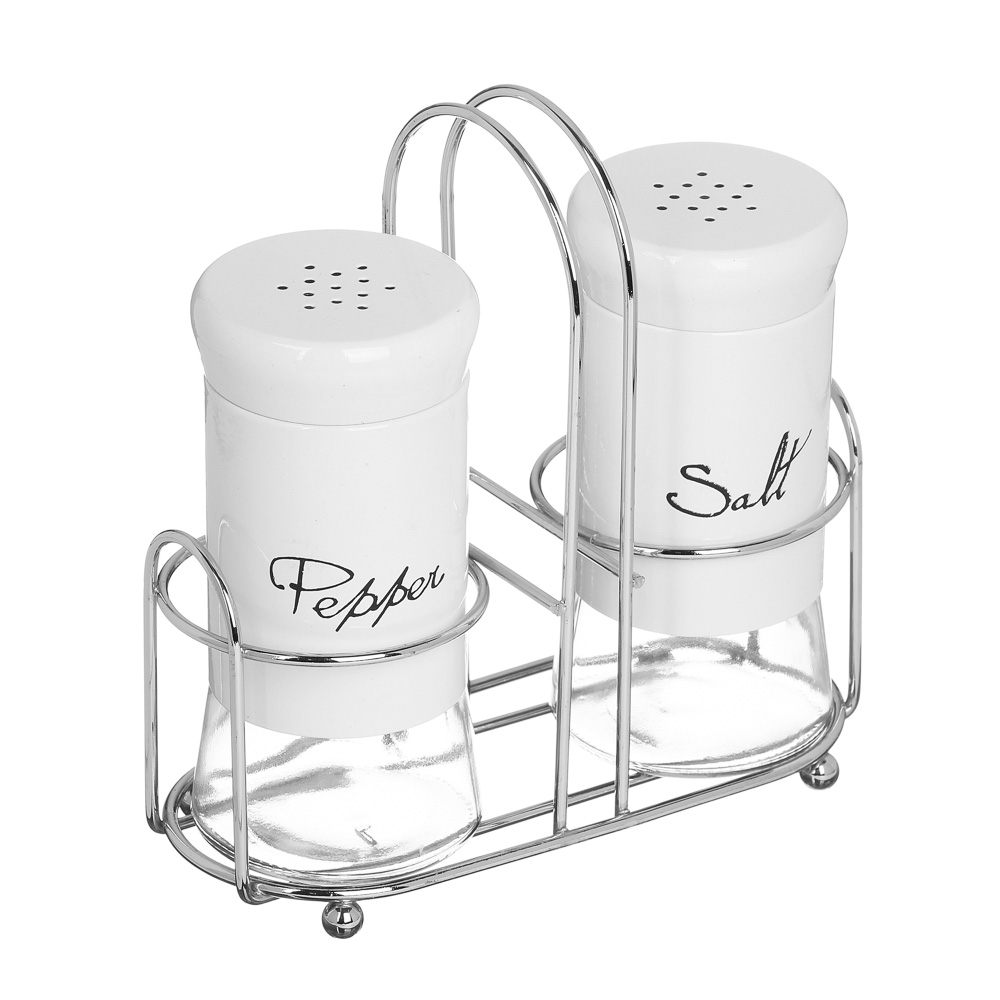 VETTA Набор солонок 2шт с подставкой, нерж.сталь, стекло, арт.№ 828-236