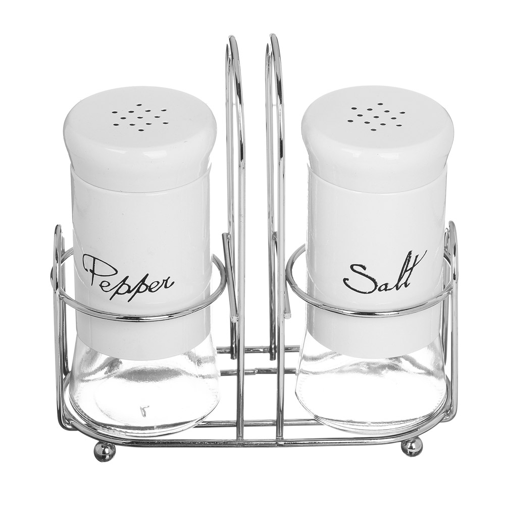 VETTA Набор солонок 2шт с подставкой, нерж.сталь, стекло, арт.№ 828-236