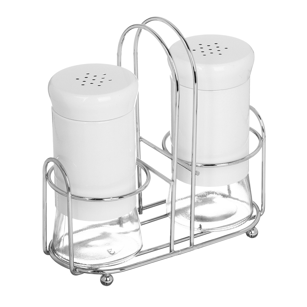 VETTA Набор солонок 2шт с подставкой, нерж.сталь, стекло, арт.№ 828-236