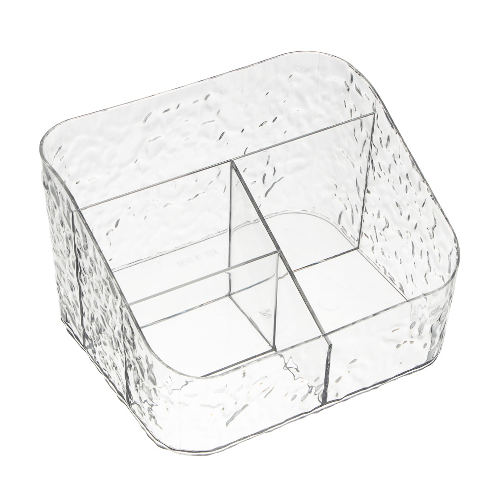 Органайзер для косметики и визажа тм ЮНИLOOK Ice 17,5х15х11см, пластик PET, #25667, арт.№ 357-412