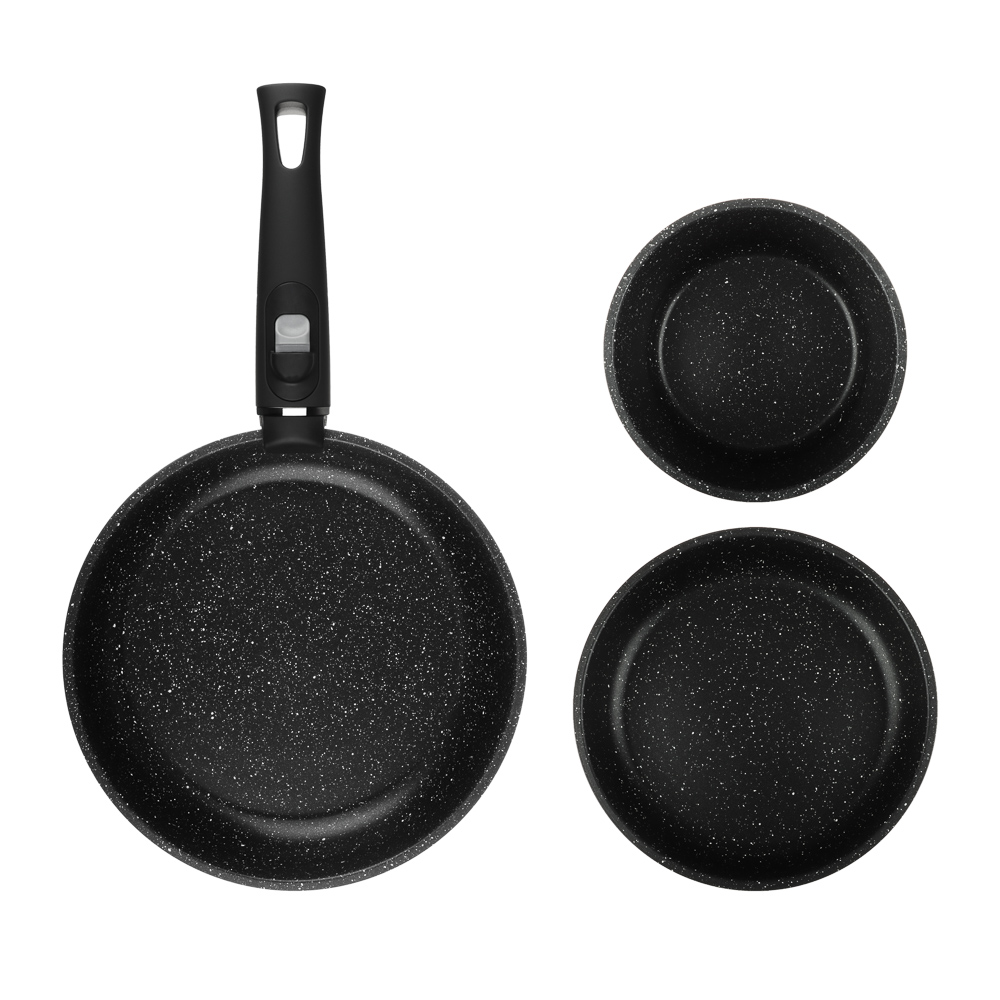 SATOSHI Нера Наб.пос. 4пр съемная ручка, ковш 1,3л, сковороды 20,24см, антиприг.мрамор, индукция, арт.№ 846-667