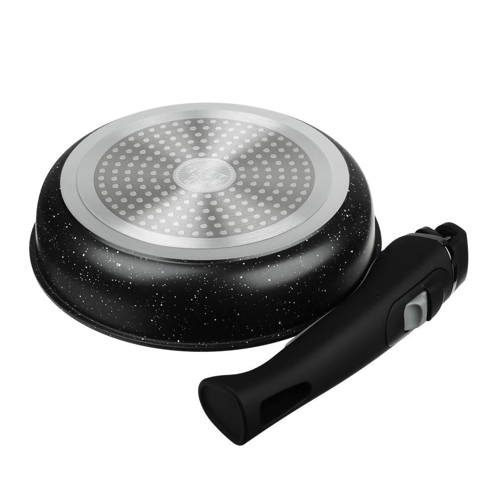 SATOSHI Нера Наб.пос. 4пр съемная ручка, ковш 1,3л, сковороды 20,24см, антиприг.мрамор, индукция, арт.№ 846-667