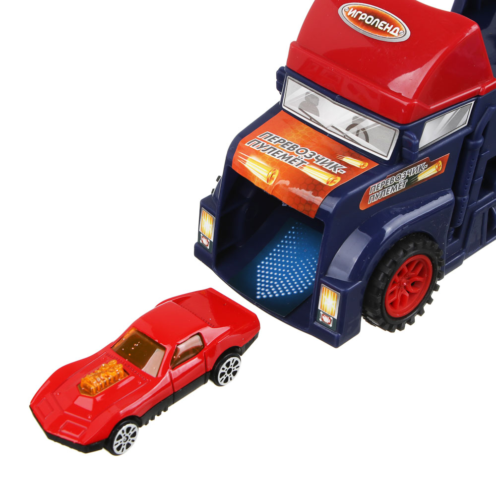 ИГРОЛЕНД Перевозчик - пулемет с набором машинок, PP, металл, ЭВА, 34х8х22см, арт.№ 292-375