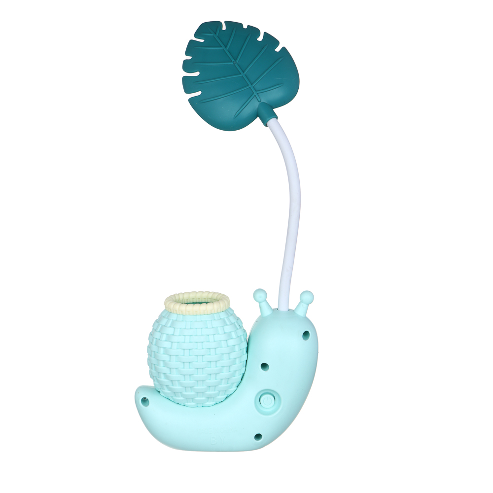 Светильник LED 2 в 1 в форме улитки, подставка для ручек, полистирол, 11х5х29 см, USB, 3 дизайна, арт.№ 476-395