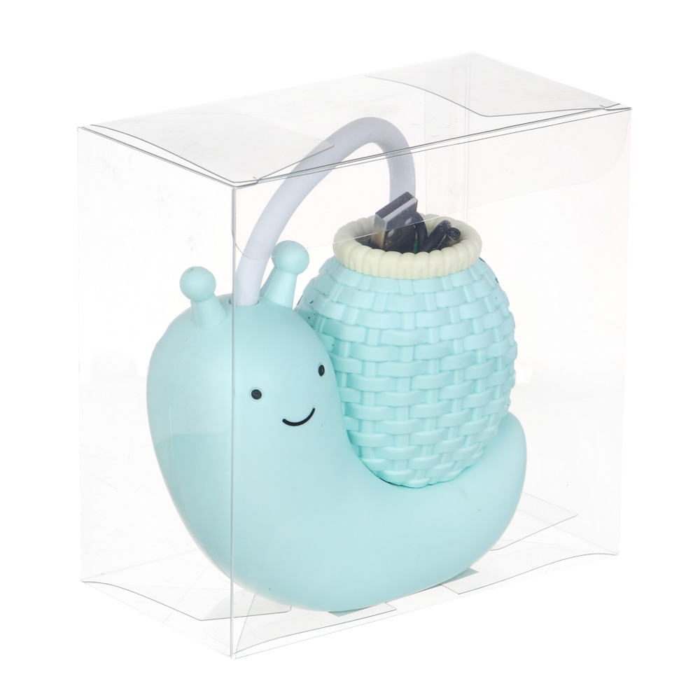 Светильник LED 2 в 1 в форме улитки, подставка для ручек, полистирол, 11х5х29 см, USB, 3 дизайна, арт.№ 476-395