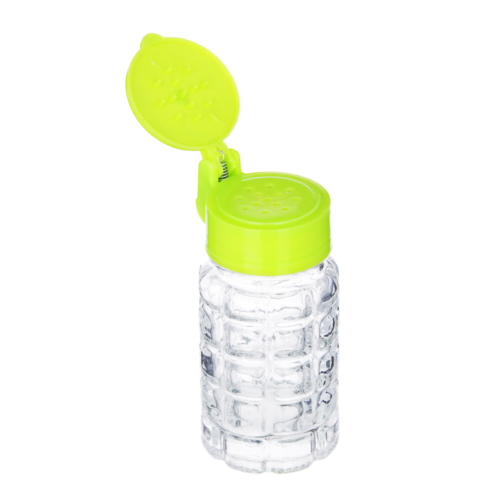 Солонка с крышкой, 8,5x4см, стекло, пластик, Цветок, арт.№ 828-169