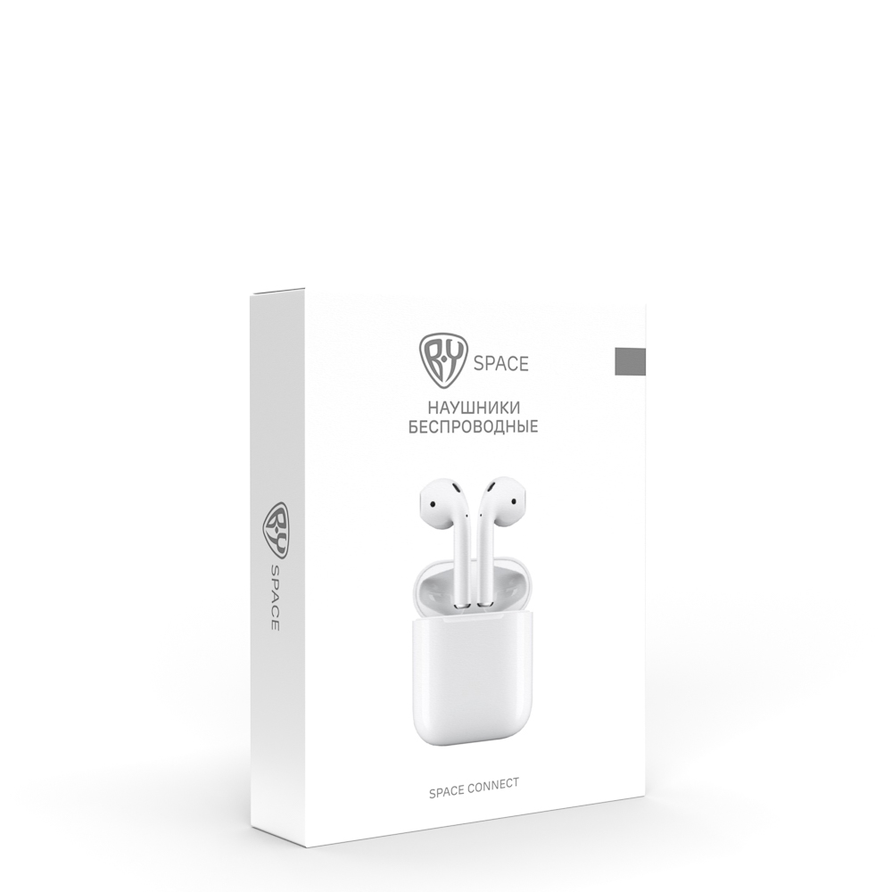 Наушники беспроводные TWS BY Space Connect, беспроводная подзарядка, 30/350мАч, BT: 5.0, арт.№ 410-023