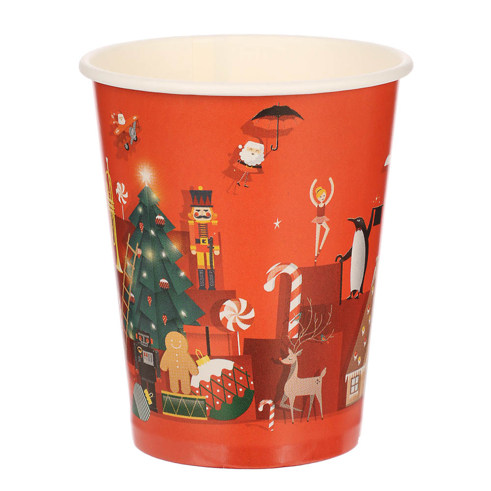 Набор бумажных стаканов Рождественская сказка, 6 шт*250 мл, арт.№ 530-404