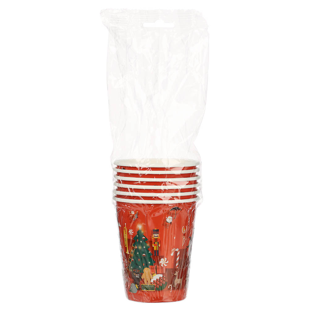 Набор бумажных стаканов Рождественская сказка, 6 шт*250 мл, арт.№ 530-404