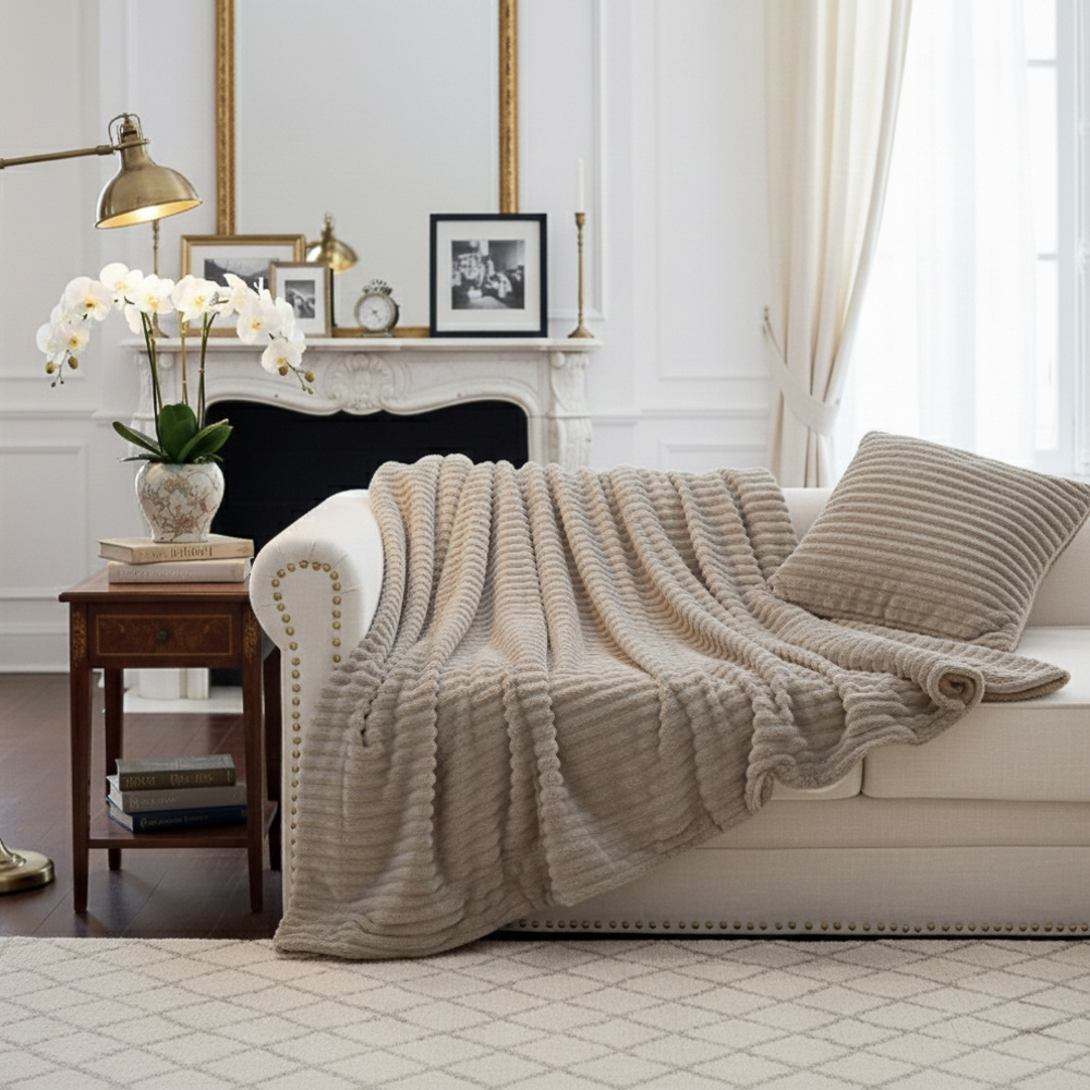 Плед тм PROVANCE Сенса полоска, 180х200см, 240 г/м2, 100% полиэстер, 4 цвета, арт.№ 486-237